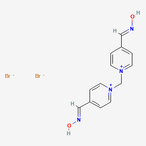 molecular formula C13H14Br2N4O2 B10850495 N-[[1-[[4-(hydroxyiminomethyl)pyridin-1-ium-1-yl]methyl]pyridin-1-ium-4-yl]methylidene]hydroxylamine;dibromide CAS No. 2058-89-1