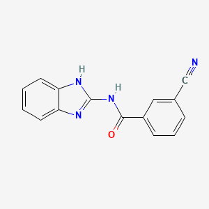 molecular formula C15H10N4O B10850626 N-(1H-benzo[d]imidazol-2-yl)-3-cyanobenzamide 