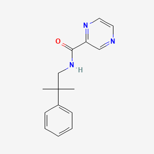 molecular formula C15H17N3O B10850807 N-(2-methyl-2-phenylpropyl)pyrazine-2-carboxamide CAS No. 923600-01-5