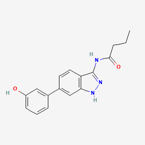 molecular formula C17H17N3O2 B10851141 N-(6-(3-hydroxyphenyl)-1H-indazol-3-yl)butyramide 