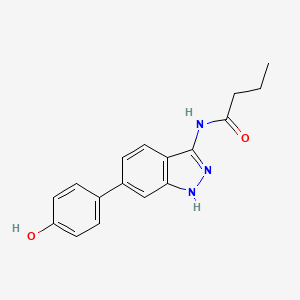molecular formula C17H17N3O2 B10851143 N-[6-(4-Hydroxyphenyl)-1h-Indazol-3-Yl]butanamide 