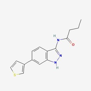 molecular formula C15H15N3OS B10851162 N-(6-(thiophen-3-yl)-1H-indazol-3-yl)butyramide 