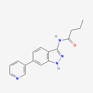 molecular formula C16H16N4O B10851169 N-(6-(pyridin-3-yl)-1H-indazol-3-yl)butyramide 