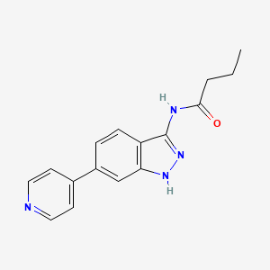 molecular formula C16H16N4O B10851186 N-(6-(pyridin-4-yl)-1H-indazol-3-yl)butyramide 