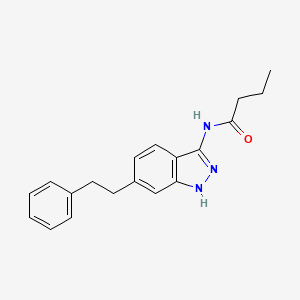 molecular formula C19H21N3O B10851200 N-(6-phenethyl-1H-indazol-3-yl)butyramide 