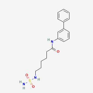molecular formula C18H23N3O3S B10851204 N-(biphenyl-3-yl)-6-(sulfamoylamino)hexanamide 