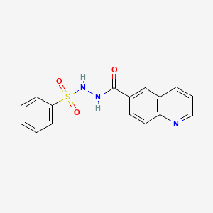 molecular formula C16H13N3O3S B10851223 N''-(phenylsulfonyl)quinoline-6-carbohydrazide 