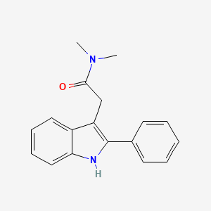 molecular formula C18H18N2O B10851241 N,N-Dimethyl-2-(2-phenyl-1H-indol-3-yl)-acetamide 