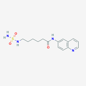 molecular formula C15H20N4O3S B10851253 N-(quinolin-6-yl)-6-(sulfamoylamino)hexanamide 