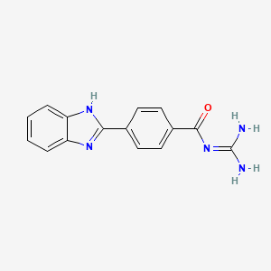 molecular formula C15H13N5O B10851414 N-[4-(1H-benzoimidazol-2-yl)-benzoyl]-guanidine 