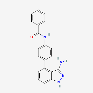 molecular formula C20H16N4O B10851424 N-[4-(3-amino-1H-indazol-4-yl)phenyl]benzamide CAS No. 935660-76-7