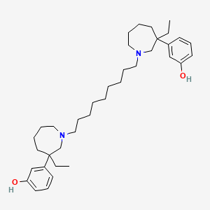 molecular formula C37H58N2O2 B10851431 3-[3-Ethyl-1-[9-[3-ethyl-3-(3-hydroxyphenyl)azepan-1-yl]nonyl]azepan-3-yl]phenol 