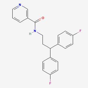 molecular formula C21H18F2N2O B10851433 N-[3,3-Bis-(4-fluorophenyl)-propyl]-nicotinamide 