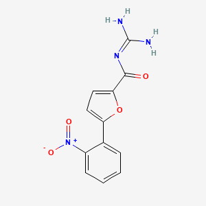 molecular formula C12H10N4O4 B10851441 N-[5-(2-Nitro-phenyl)-furan-2-carbonyl]-guanidine 
