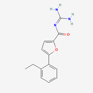 molecular formula C14H15N3O2 B10851455 N-[5-(2-Ethyl-phenyl)-furan-2-carbonyl]-guanidine 