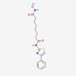 molecular formula C17H21N3O3S B10851537 N1-hydroxy-N8-(4-phenylthiazol-2-yl)octanediamide 