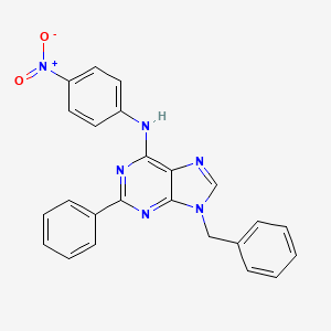 molecular formula C24H18N6O2 B10851567 N6-[(4-Nitro)-phenyl]-9-benzyl-2-phenyladenine 
