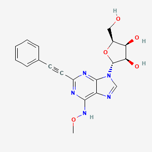 molecular formula C19H19N5O5 B10851568 N6-methoxy-2-phenylethynyladenosine 