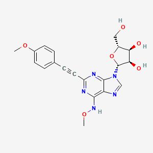 molecular formula C20H21N5O6 B10851573 N6-methoxy-2-[(4-methoxyphenyl)ethynyl]adenosine 