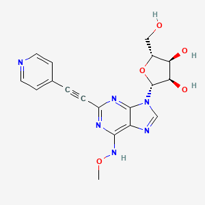 molecular formula C18H18N6O5 B10851574 N6-methoxy-2-[(4-pyridinyl)ethynyl]adenosine 