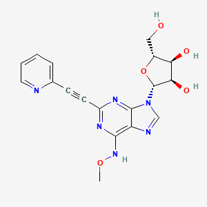 molecular formula C18H18N6O5 B10851576 N6-methoxy-2-[(2-pyridinyl)ethynyl]adenosine 