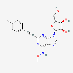 molecular formula C20H21N5O5 B10851581 N6-methoxy-2-[(4-methylphenyl)ethynyl]adenosine 