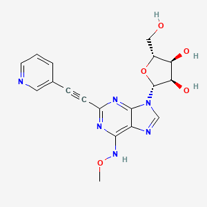 molecular formula C18H18N6O5 B10851601 N6-methoxy-2-[(3-pyridinyl)ethynyl]-adenosine 