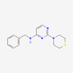 molecular formula C15H18N4S B10851695 N-benzyl-2-thiomorpholinopyrimidin-4-amine 