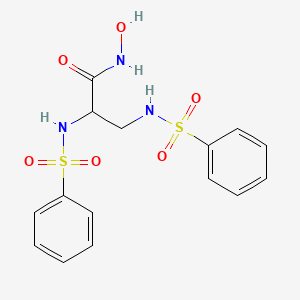 molecular formula C15H17N3O6S2 B10851819 N-hydroxy-2,3-bis(phenylsulfonamido)propanamide 