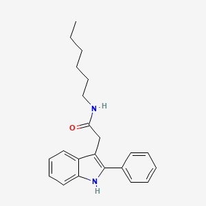 molecular formula C22H26N2O B10851829 N-Hexyl-2-phenyl-1H-indole-3-acetamide CAS No. 145040-30-8