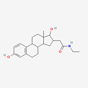 molecular formula C22H31NO3 B10851893 2-(3,17-dihydroxy-13-methyl-6,7,8,9,11,12,14,15,16,17-decahydrocyclopenta[a]phenanthren-16-yl)-N-ethylacetamide 