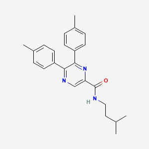 molecular formula C24H27N3O B10851974 N-isopentyl-5,6-dip-tolylpyrazine-2-carboxamide 