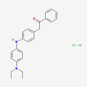 molecular formula C24H27ClN2O B10852202 2-(4-(4-(Diethylamino)phenylamino)phenyl)-1-phenylethanone, hydrochloride CAS No. 6312-41-0