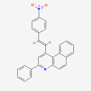 molecular formula C27H18N2O2 B10852307 1-(2-(4-(Hydroxy(oxido)amino)phenyl)vinyl)-3-phenylbenzo[f]quinoline 