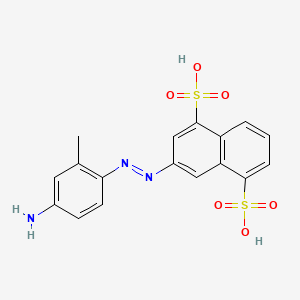 molecular formula C17H15N3O6S2 B10852310 1,5-Naphthalenedisulfonic acid, 3-((4-amino-2-methylphenyl)azo)- CAS No. 84-94-6