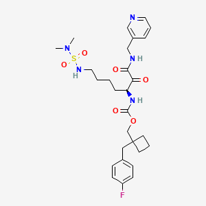 molecular formula C28H38FN5O6S B10852428 P2,P3 Ketoamide derivative 