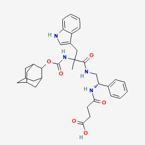 molecular formula C35H42N4O6 B10852450 N-{2-[2-(Adamantan-2-yloxycarbonylamino)-3-(1H-indol-3-yl)-2-methyl-propionylamino]-1-phenyl-ethyl}-succinamic acid 