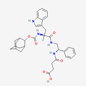 molecular formula C35H42N4O6 B10852478 N-{(S)-2-[(S)-2-(Adamantan-2-yloxycarbonylamino)-3-(1H-indol-3-yl)-2-methyl-propionylamino]-1-phenyl-ethyl}-succinamic acid 