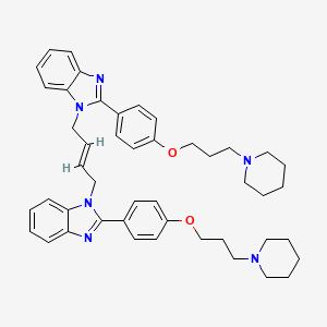 molecular formula C46H54N6O2 B10852503 2-[4-(3-piperidin-1-ylpropoxy)phenyl]-1-[(E)-4-[2-[4-(3-piperidin-1-ylpropoxy)phenyl]benzimidazol-1-yl]but-2-enyl]benzimidazole 