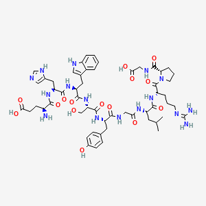 molecular formula C55H76N16O15 B10852576 pGlu-His-Trp-Ser-His-D-Tyr-Leu-Arg-Pro-Gly-NH2 