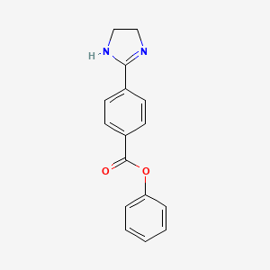 molecular formula C16H14N2O2 B10852577 phenyl 4-(4,5-dihydro-1H-imidazol-2-yl)benzoate 