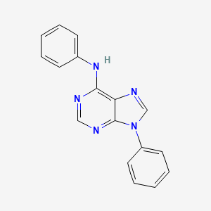 molecular formula C17H13N5 B10852599 Phenyl-(9-phenyl-9H-purin-6-yl)-amine 