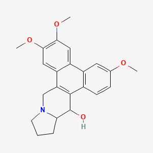 molecular formula C23H25NO4 B10852627 Dibenzo(f,h)pyrrolo(1,2-b)isoquinolin-14-ol, 9,11,12,13,13a,14-hexahydro-3,6,7-trimethoxy-, cis-(+-)- CAS No. 6799-27-5