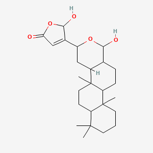 molecular formula C25H38O5 B10852665 2-hydroxy-3-(1-hydroxy-4b,7,7,10a-tetramethyl-1,3,4,4a,5,6,6a,8,9,10,10b,11,12,12a-tetradecahydronaphtho[2,1-f]isochromen-3-yl)-2H-furan-5-one 