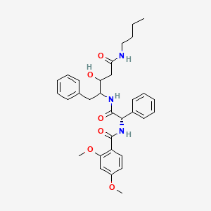 molecular formula C32H39N3O6 B10852722 N-[(S)-(1-Benzyl-3-butylcarbamoyl-2-hydroxy-propylcarbamoyl)-phenyl-methyl]-2,4-dimethoxy-benzamide 