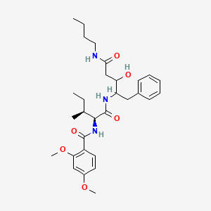 molecular formula C30H43N3O6 B10852729 N-[(1S,2S)-1-(1-Benzyl-3-butylcarbamoyl-2-hydroxy-propylcarbamoyl)-2-methyl-butyl]-2,4-dimethoxy-benzamide 