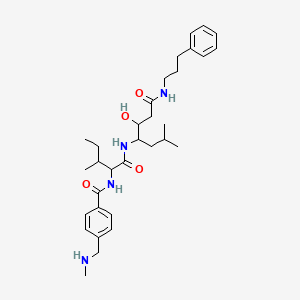 molecular formula C32H48N4O4 B10852735 N-(1-{1-[1-Hydroxy-2-(3-phenyl-propylcarbamoyl)-ethyl]-3-methyl-butylcarbamoyl}-2-methyl-butyl)-4-methylaminomethyl-benzamide 