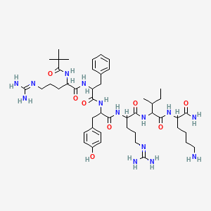 molecular formula C47H76N14O8 B10852782 pivaloyl-DL-Arg-DL-Phe-DL-Tyr-DL-Arg-DL-xiIle-DL-Lys-NH2 