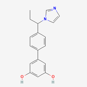 molecular formula C18H18N2O2 B10852851 rac-4''-(1-Imidazol-1-yl-propyl)-biphenyl-3,5-diol 