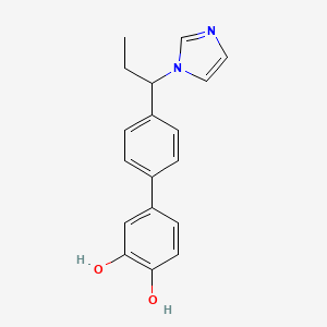 molecular formula C18H18N2O2 B10852885 rac-4''-(1-Imidazol-1-yl-propyl)-biphenyl-3,4-diol 